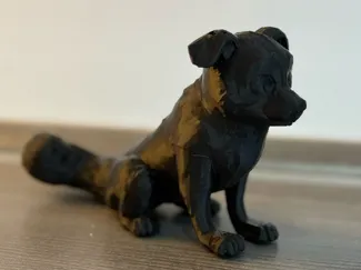 Border Collie Statue Low Poly 
