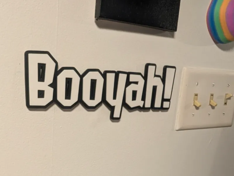 Booyah! Wall Sign - Splatoon Fan Art - 3D Sign