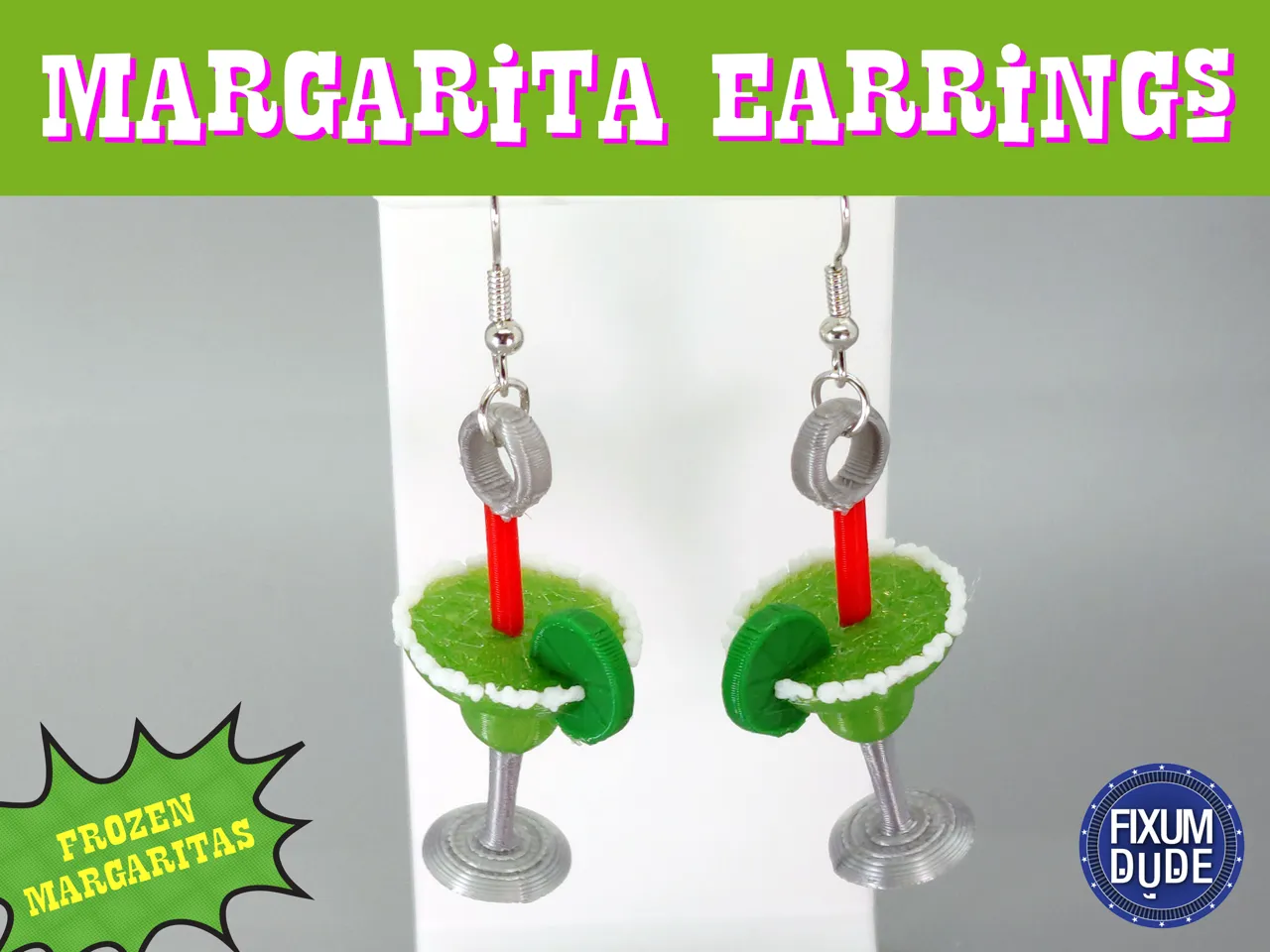 Fun 3D Margarita Earrings view 4