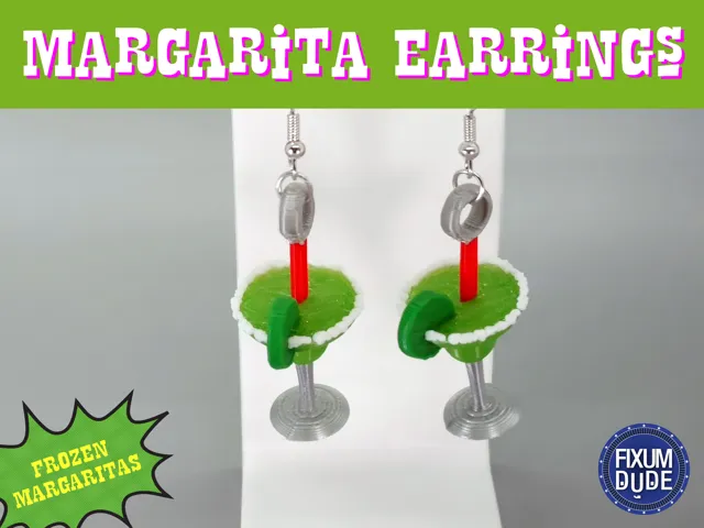 Fun 3D Margarita Earrings