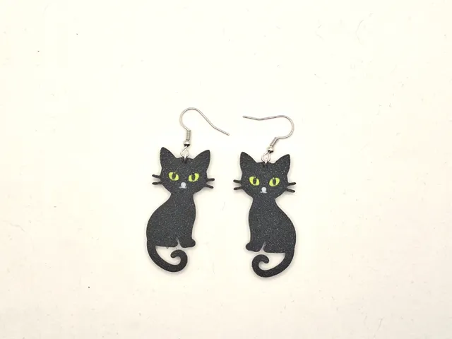 Orecchini gatto nero