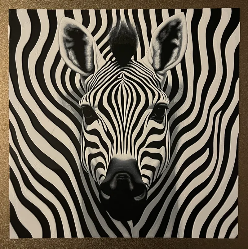 Op-Art Zebra Portrait (Filament Painting)