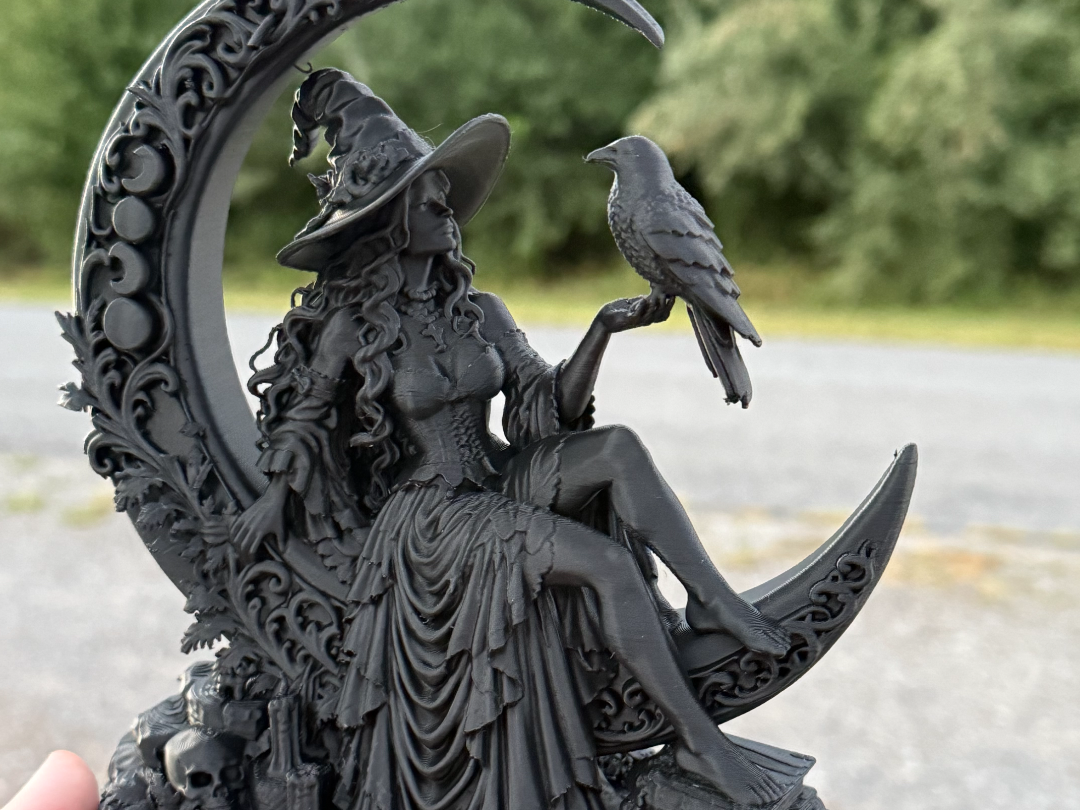 Witch on Moon with Raven - 1