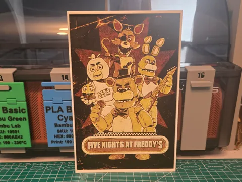Cuadro decorativo en 3D: Five Nights at Freddy's Movie Poster - Hueforge — referencia de MakerWorld