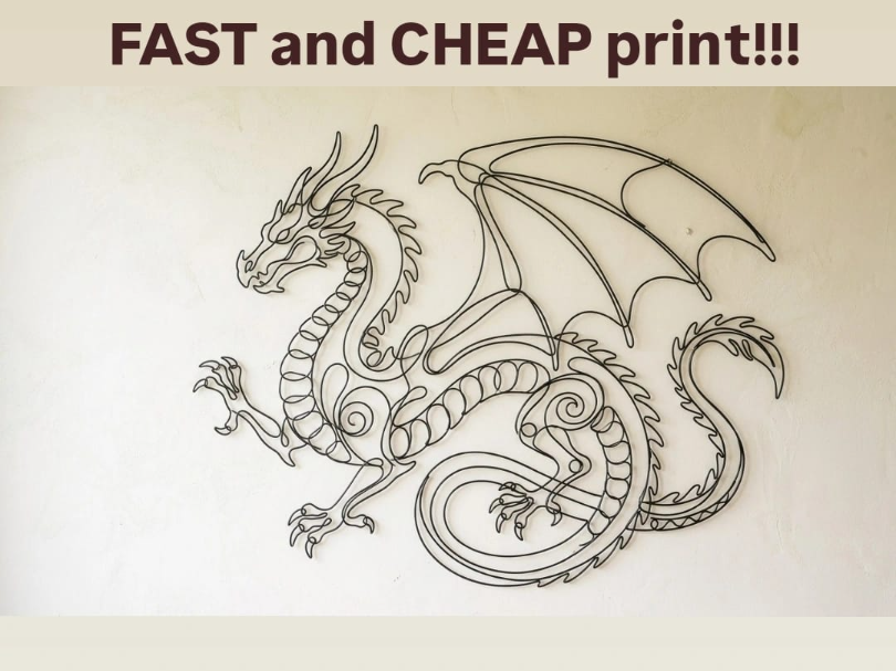 Fine Line Art Dragon Wall Decoration