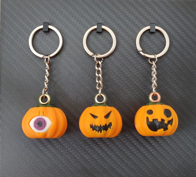 Jack-o'-lantern Keychains - Halloween pumpkins (AMS and single extruder files)