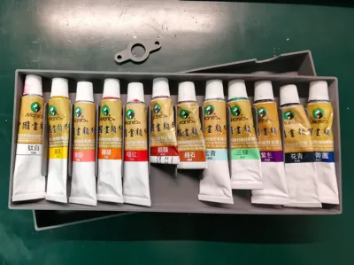 Chinese painting pigment storage box (12ml tubes x 12 colors) + auxiliary cap opener