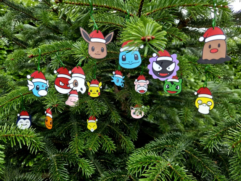 Poke Santa Ornaments