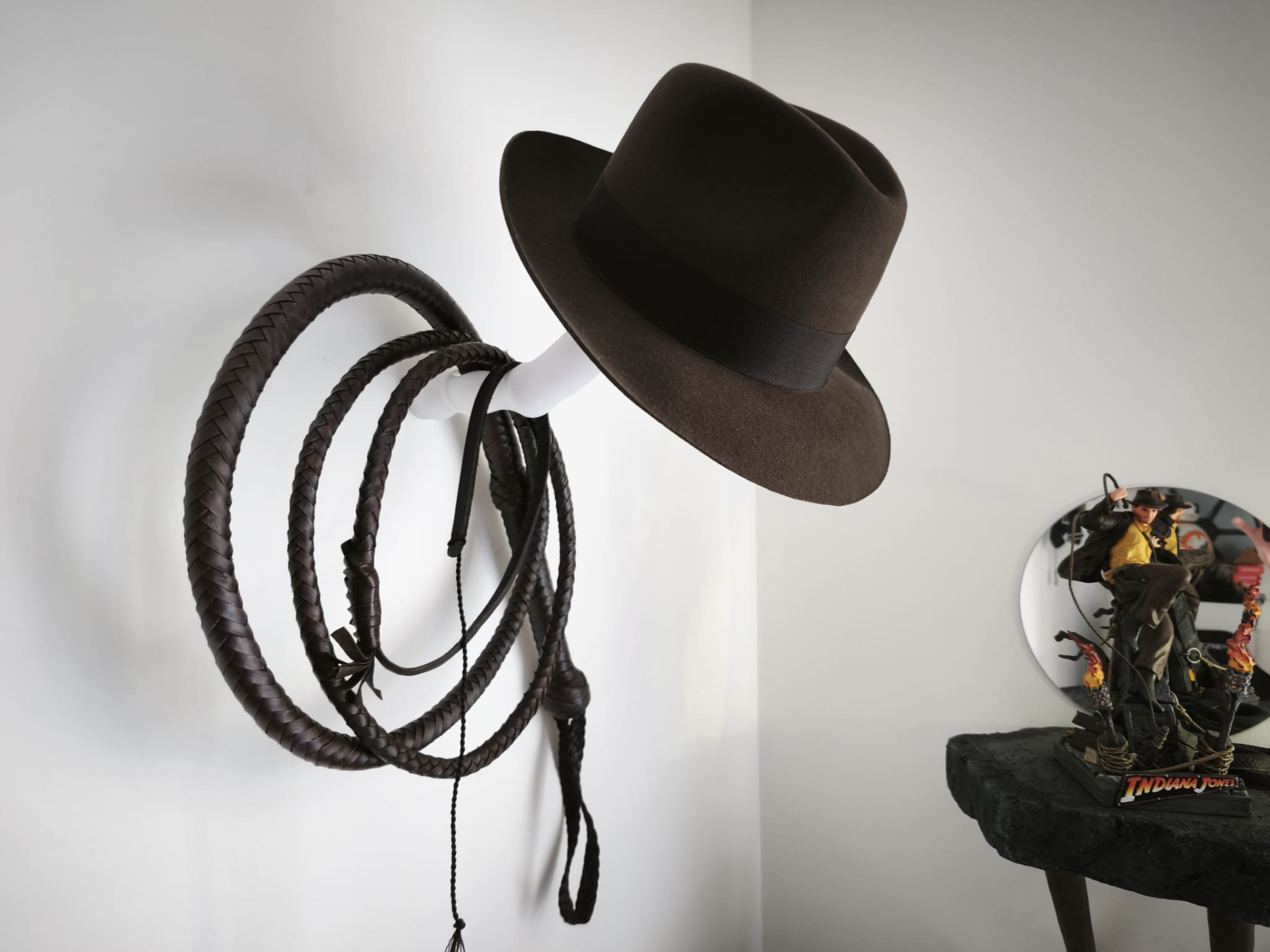 Indiana Jones Hat & Whip Wall Display