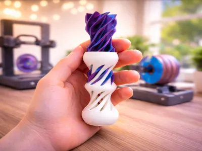 Spiral Twist Fidget – Dual Color 3D Print