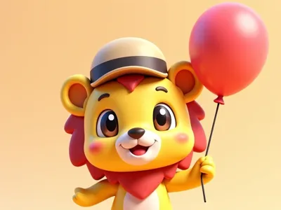 Sweet Lion with Balloon