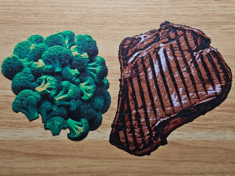 Steak and Broccoli Fridge Magnets