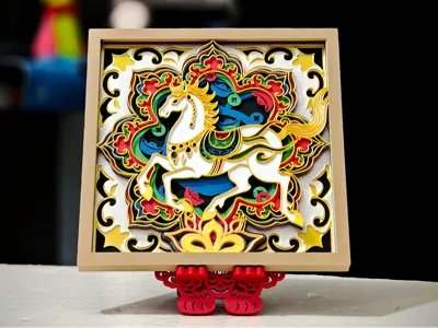 2026 Year of the Horse Dunhuang Stacked Carving Art "Divine Steed Brings Auspiciousness" Style 18