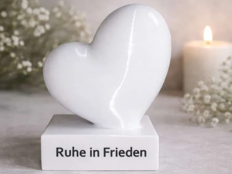 Trauerherz mit änderbarem Text
