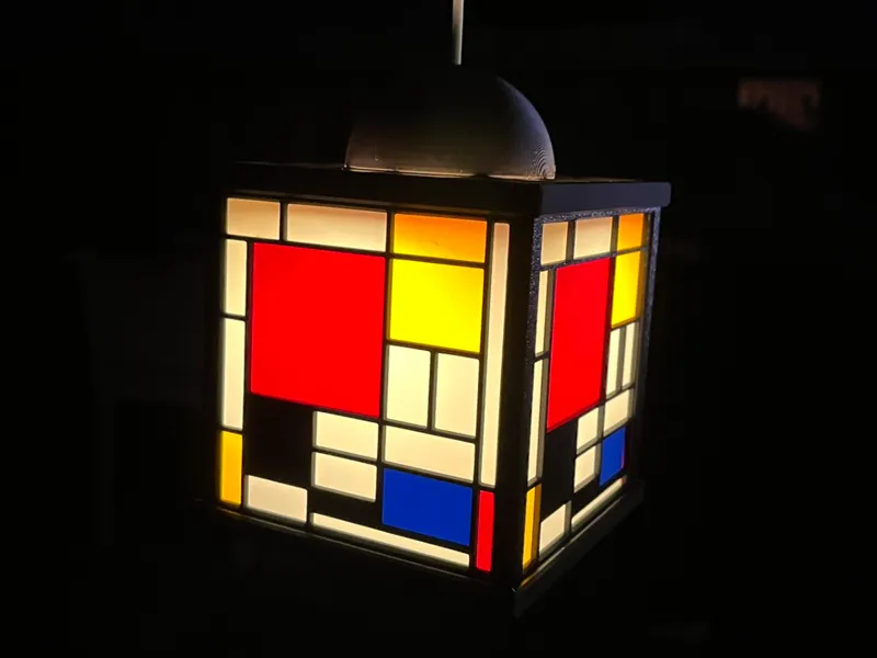 Mondrian Style Hanging Lamp