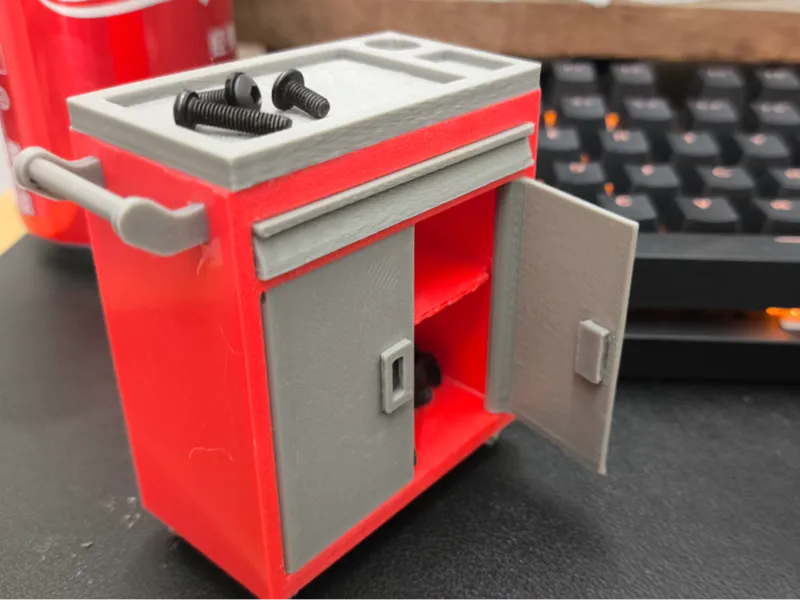 1:10单层对开门手推工具车