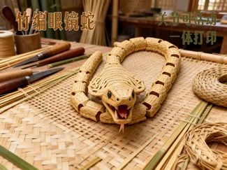 关节可活动竹编眼镜蛇
