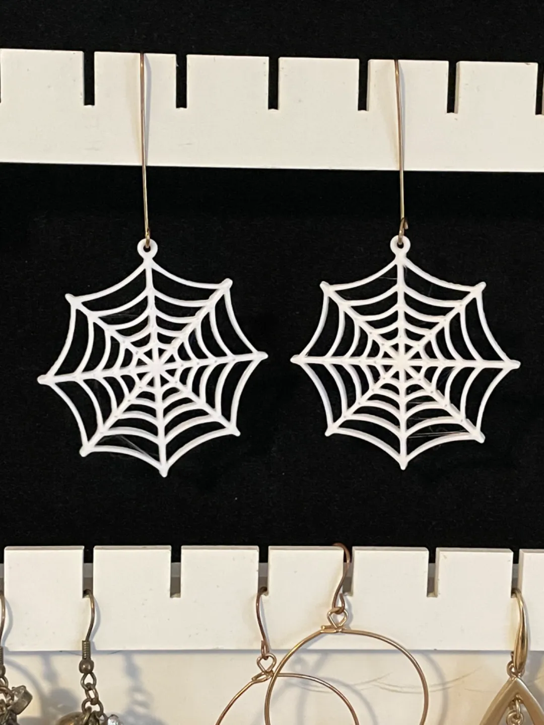 Halloween Spider web Earrings / Netz Ohrring view 2