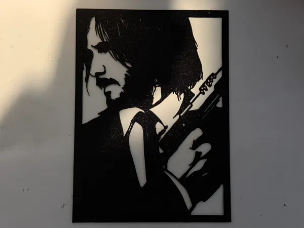 Silhouette John Wick (art mural)