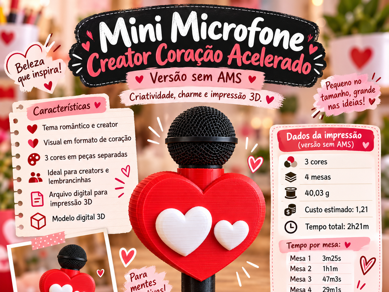 Mini Microfone Creator Coração Acelerado sem AMS - 1