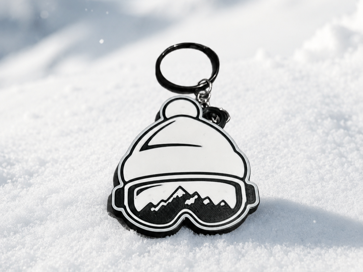 ski-inspired keychain