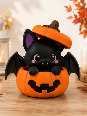 Adorno temático: Cute Bat in Pumpkin – Halloween Decoration — vista de referencia 2
