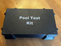Lid with inlay label "Pool Test Kit"