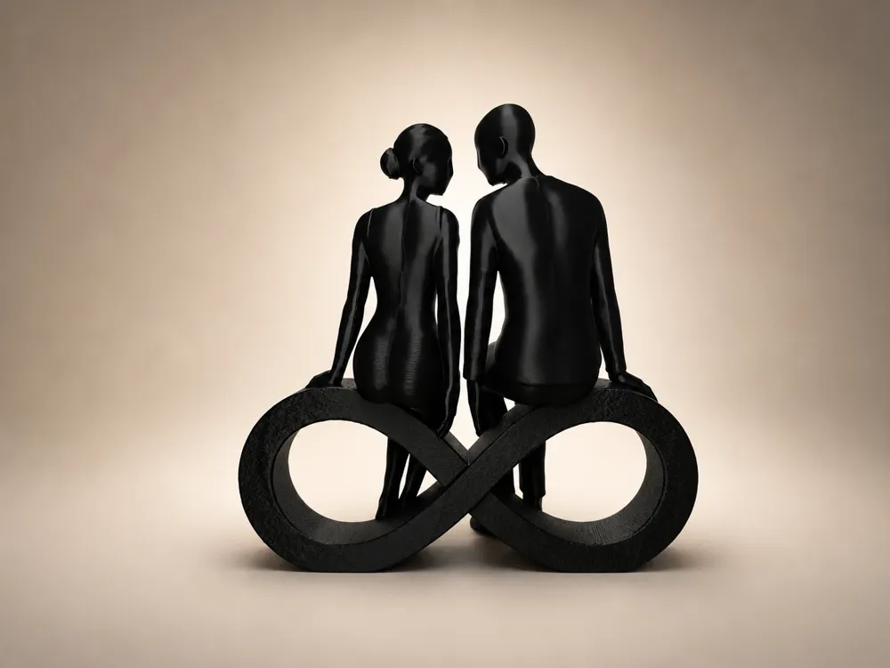 Infinite Love Couple Sculpture - Free 3D Print Model - MakerWorld