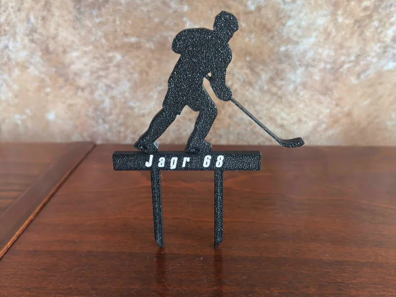 Hockey Player Cake Topper – Custom Name / Number