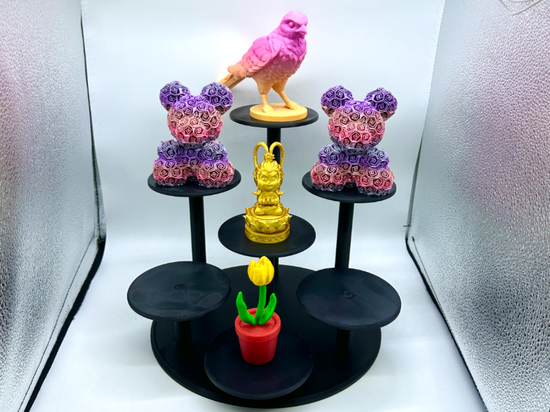Miniatura 3 do modelo 3D 手办展示台、收纳架（可放7个9cm展示台）省料