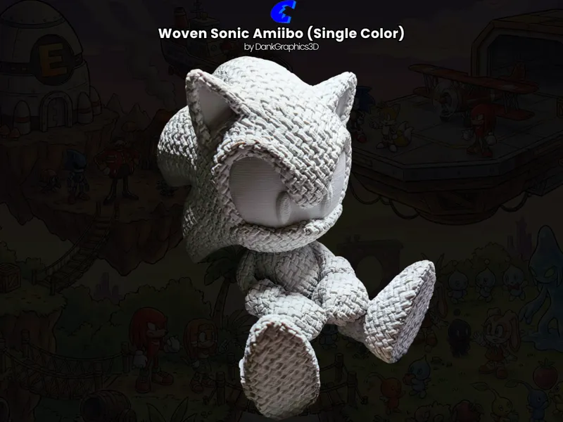Woven Sonic Amiibo Figure (Single Color)