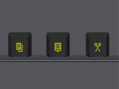 Cut, Copy, Paste, Custom Keycaps - Corsair K55 