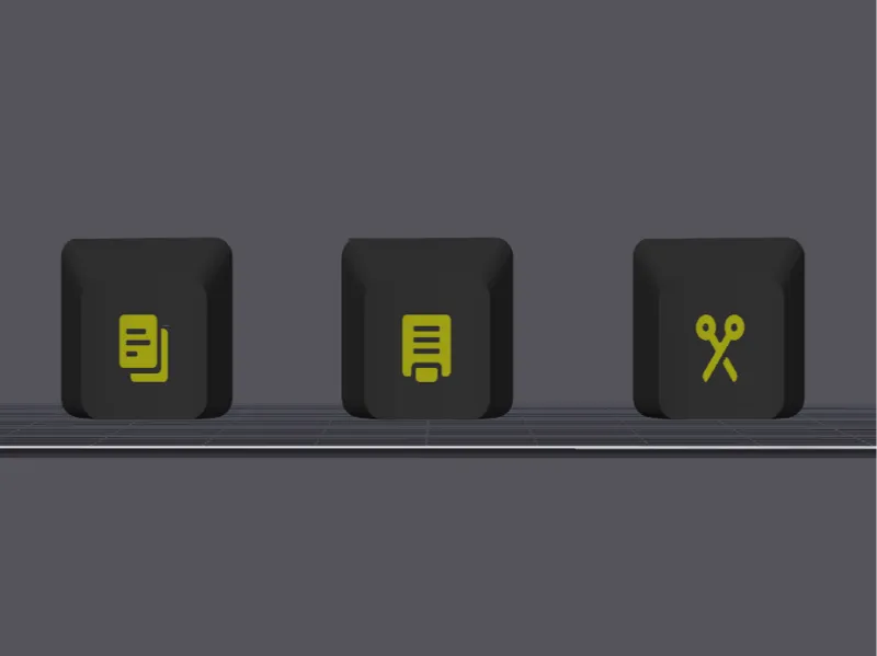 Cut, Copy, Paste, Custom Keycaps - Corsair K55 