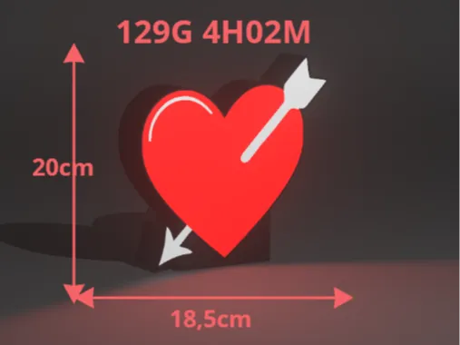 Pierced Heart LEDBOX LAMP WALLART ROOM DECOR LED