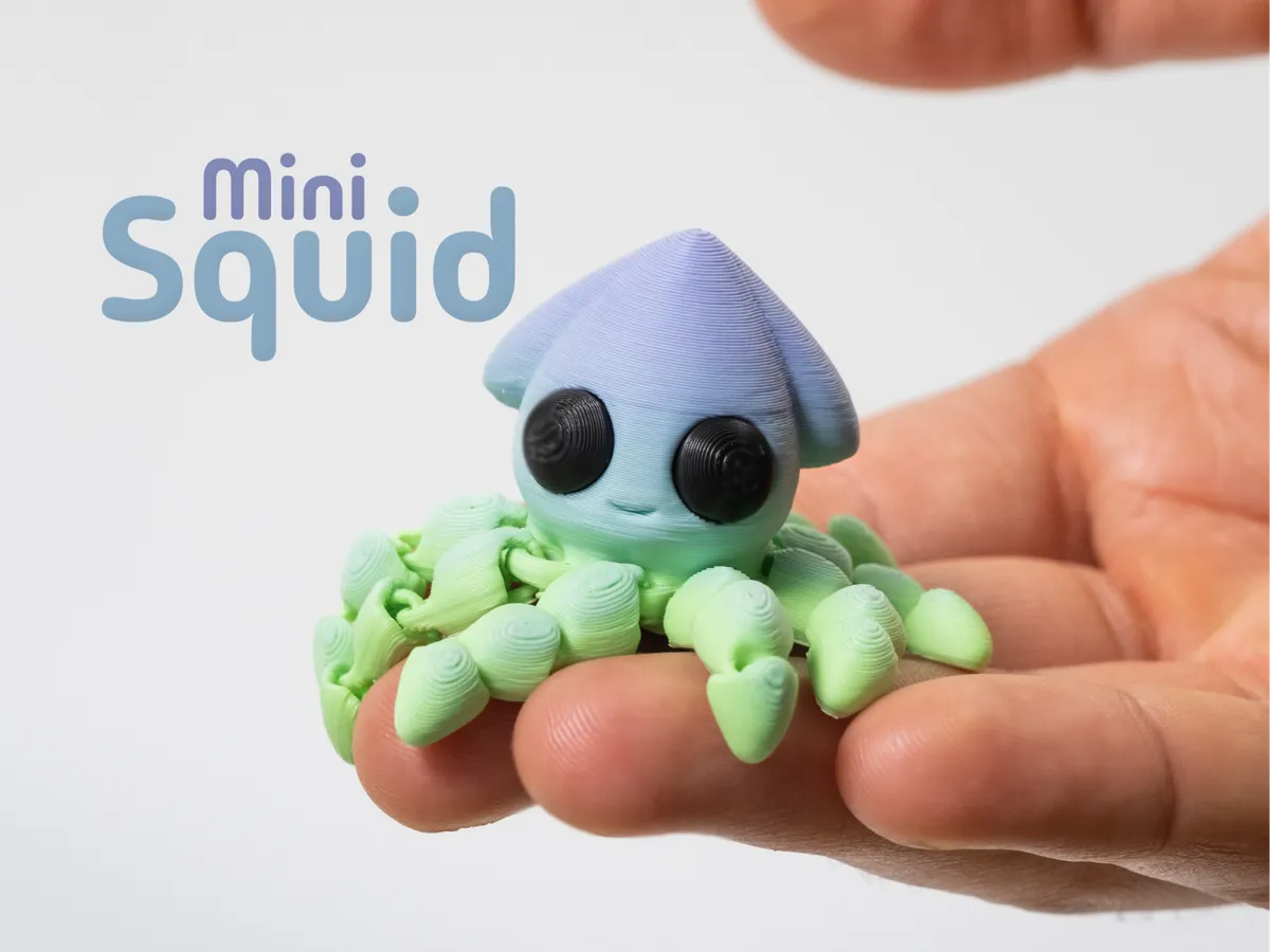 Mini Squid – Articulated & Keychain by 🔵 MontoyaMaker MakerWorld: Download Free 3D Models - 3D model önizlemesi