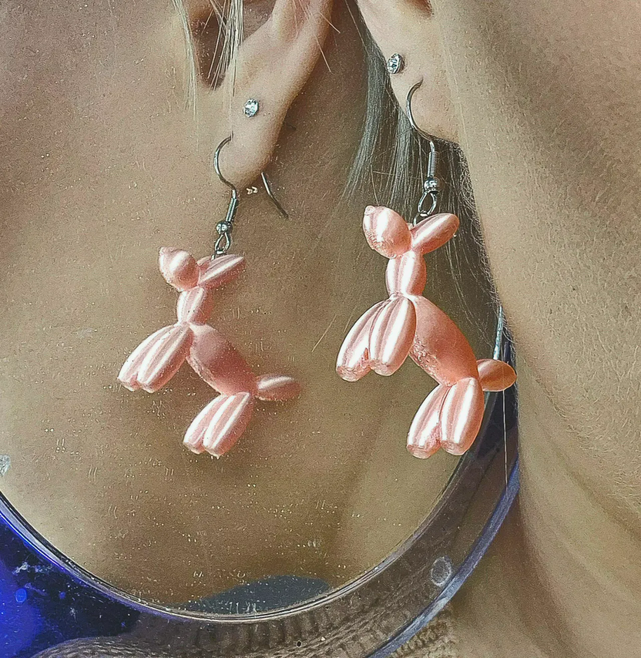 Balloon dog earrings/keychain view 2