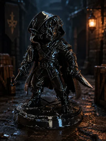 Modelo para impresión 3D: assassin elf — vista de referencia 3