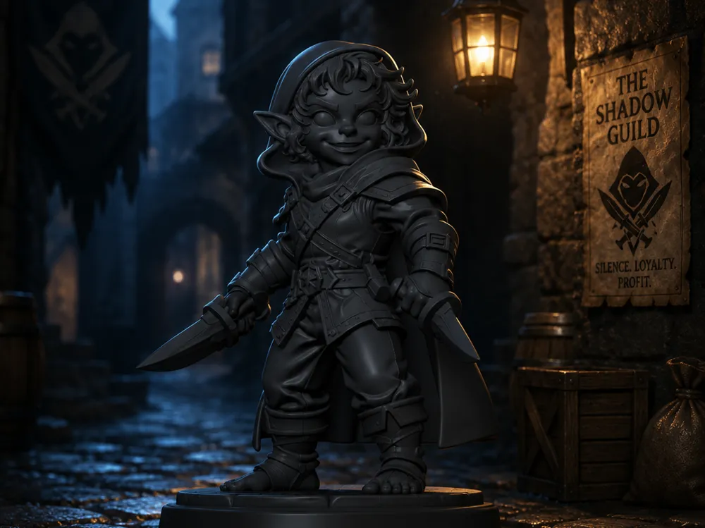 Modelo para impresión 3D: assassin elf. Referencia del modelo original.