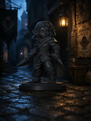 Modelo para impresión 3D: assassin elf — vista de referencia 2