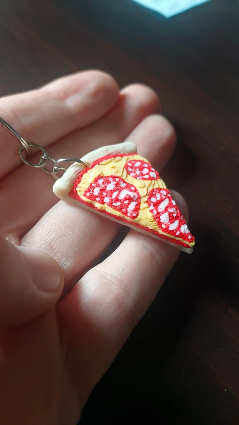 Delicious Italian Pizza Slice Keychain