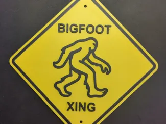Bigfoot XING Yellow Warning Sign - 2 Silhouettes 