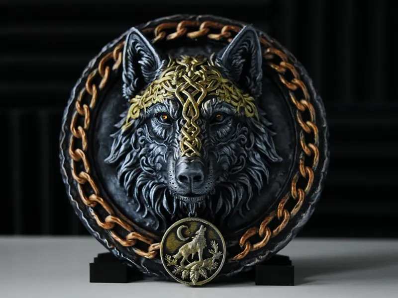 Ornate Wolf Relief - Epic Wall Art Head