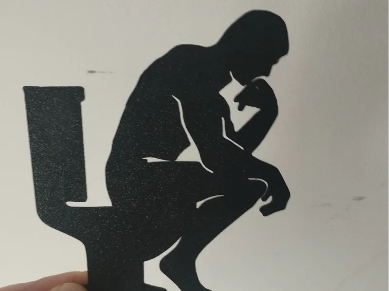 Bathroom sign thinker