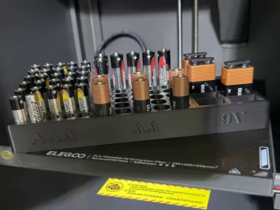 Battery Organizer Tray – AAA, AA & 9V Storage