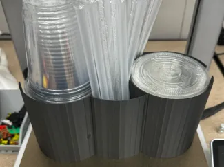 12oz Cold Drink Cup, Lid, Straw Organizer