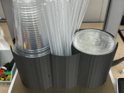 12oz Cold Drink Cup, Lid, Straw Organizer
