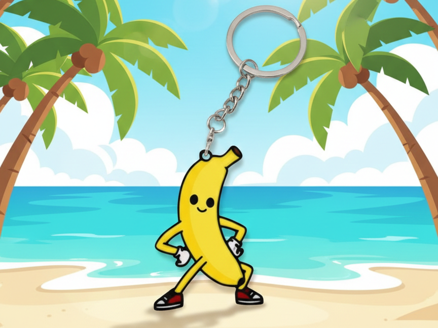 Peely-Style Dancing Banana Keychain