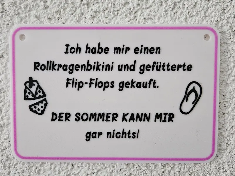 Schild Sommer Bikini FlipFlops 