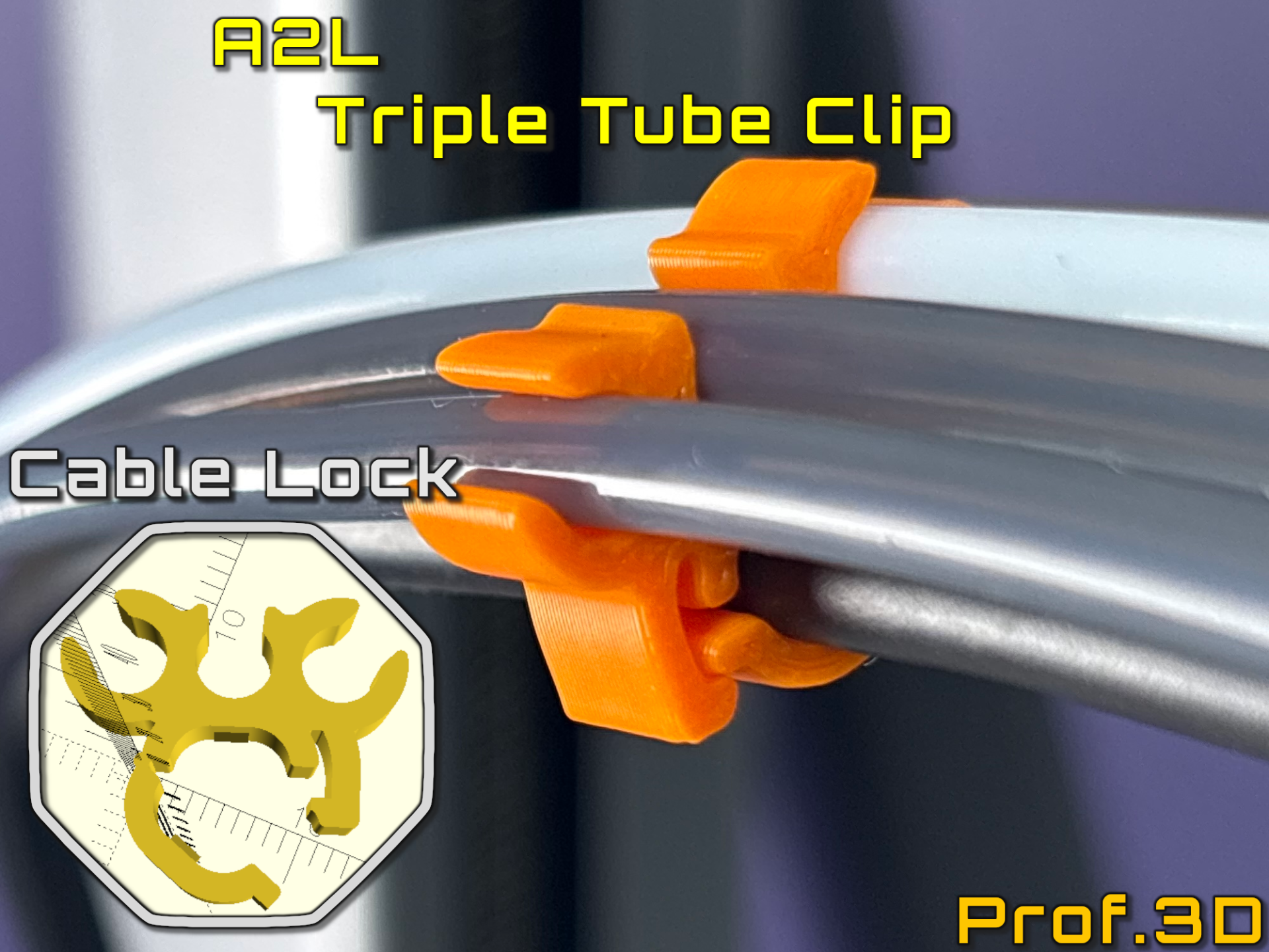 A2L Toolhead Triple PTFE Tube Clip ⧸ Cable Lock