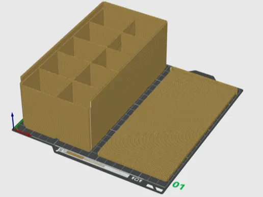 2x4x9 Gridfinity/Stift Beh. mit Deckel 10 Fächer
